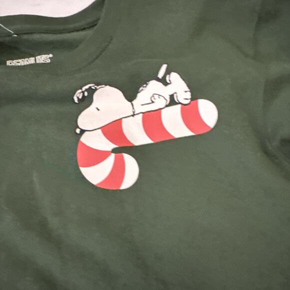 Peanuts 2023 Green Holiday SNOOPY & candy cane Sweatshirt Youth L/Adult XS NWT - Picture 6 of 12